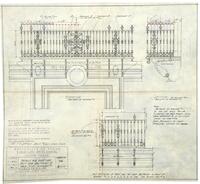 University of Texas Library "details for wrot and cast iron balcony over main story windows."