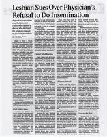 "Lesbian Sues Over Physician's Refusal to Do Insemination", page 2